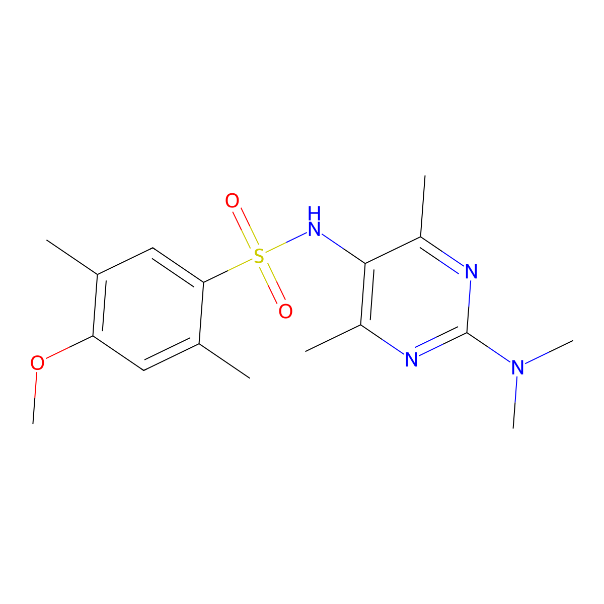 N-[2-(Dimethylamino)-4,6-dimethylpyrimidin-5-yl]-4-methoxy-2,5-dimethylbenzenesulfonamide molecular structure, CAS 1797803-62-3