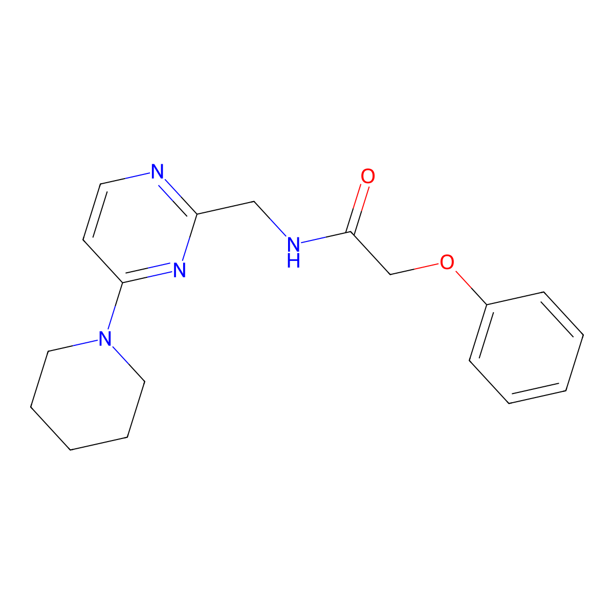 2-phenoxy-N-{[4-(piperidin-1-yl)pyrimidin-2-yl]methyl}acetamide molecular structure, CAS 1797804-62-6