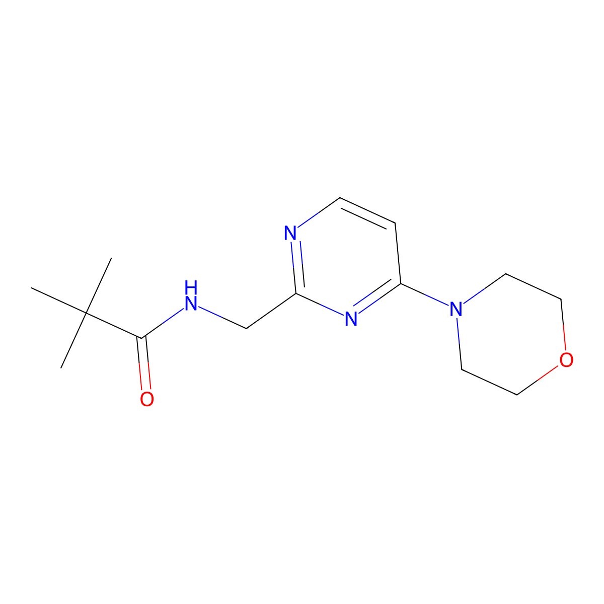 N-((4-morpholinopyrimidin-2-yl)methyl)pivalamide molecular structure, CAS 1797804-96-6