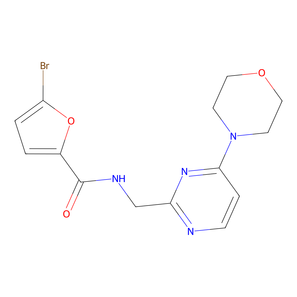 5-bromo-N-((4-morpholinopyrimidin-2-yl)methyl)furan-2-carboxamide molecular structure, CAS 1797805-19-6