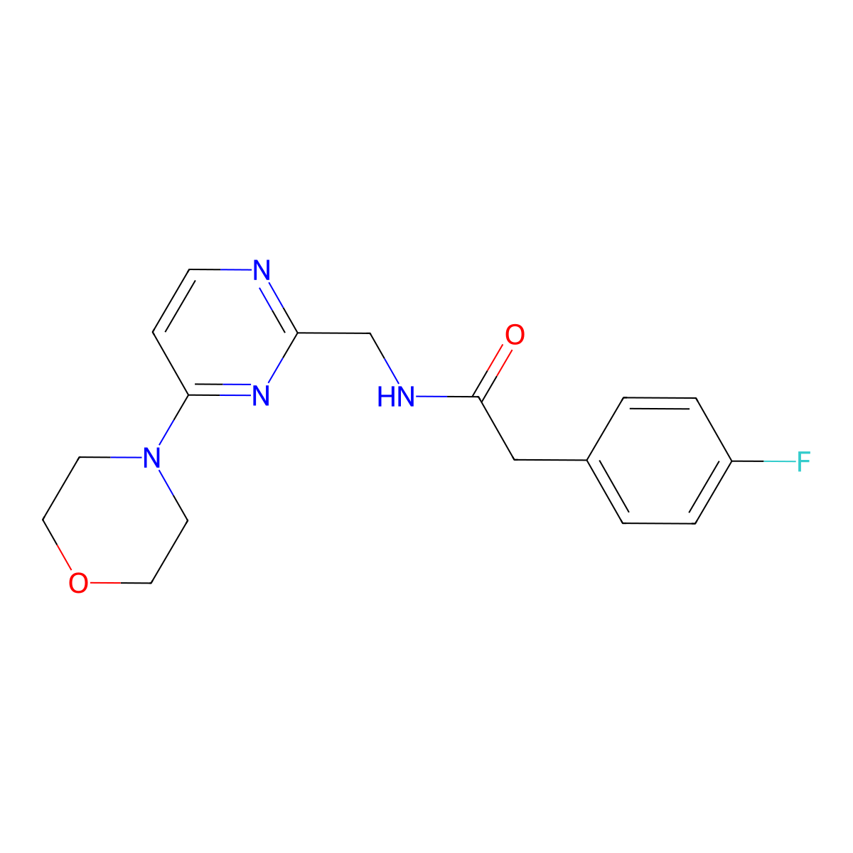 2-(4-fluorophenyl)-N-((4-morpholinopyrimidin-2-yl)methyl)acetamide molecular structure, CAS 1797805-27-6