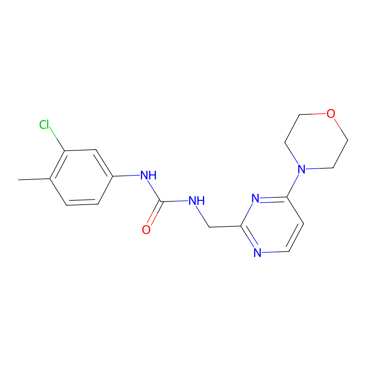 1-(3-Chloro-4-methylphenyl)-3-((4-morpholinopyrimidin-2-yl)methyl)urea molecular structure, CAS 1797805-47-0