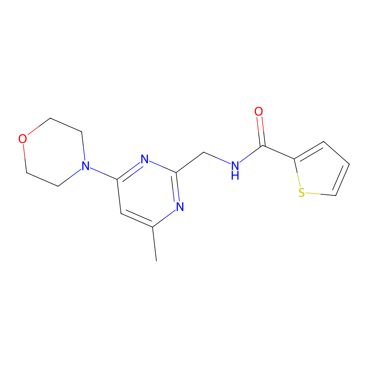 N-((4-methyl-6-morpholinopyrimidin-2-yl)methyl)thiophene-2-carboxamide molecular structure, CAS 1797806-36-0