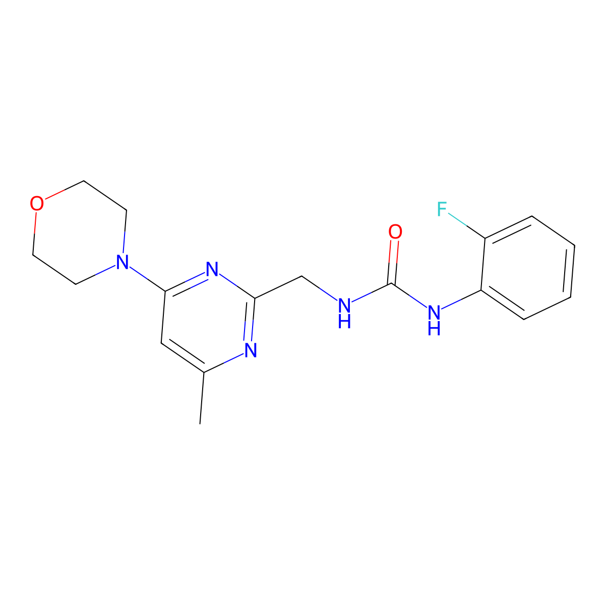 1-(2-Fluorophenyl)-3-((4-methyl-6-morpholinopyrimidin-2-yl)methyl)urea molecular structure, CAS 1797806-76-8