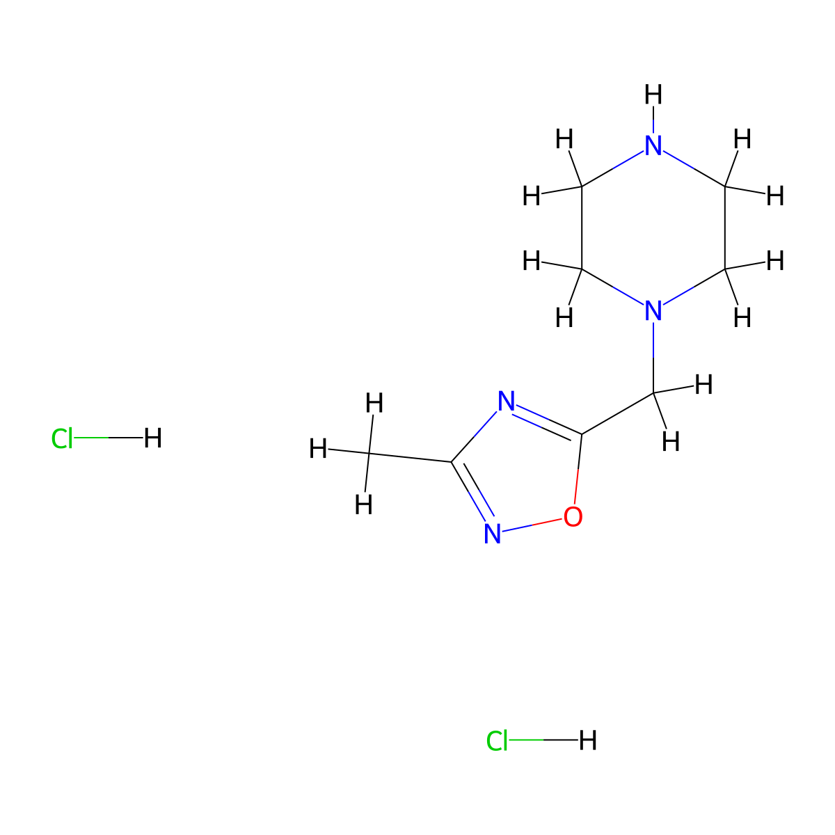 1-[(3-Methyl-1,2,4-oxadiazol-5-yl)methyl]piperazine dihydrochloride molecular structure, CAS 1797807-85-2