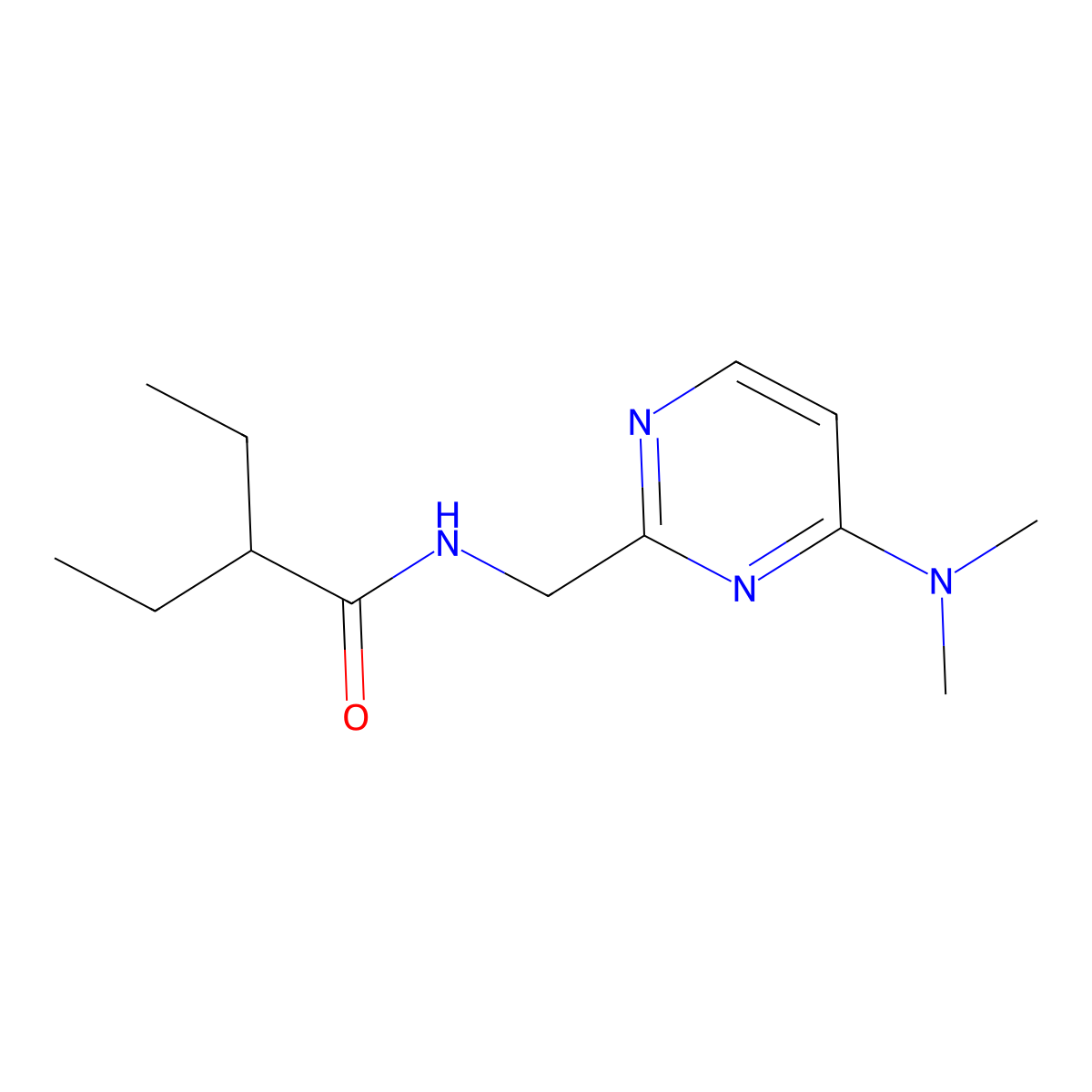 N-((4-(dimethylamino)pyrimidin-2-yl)methyl)-2-ethylbutanamide molecular structure, CAS 1797812-03-3