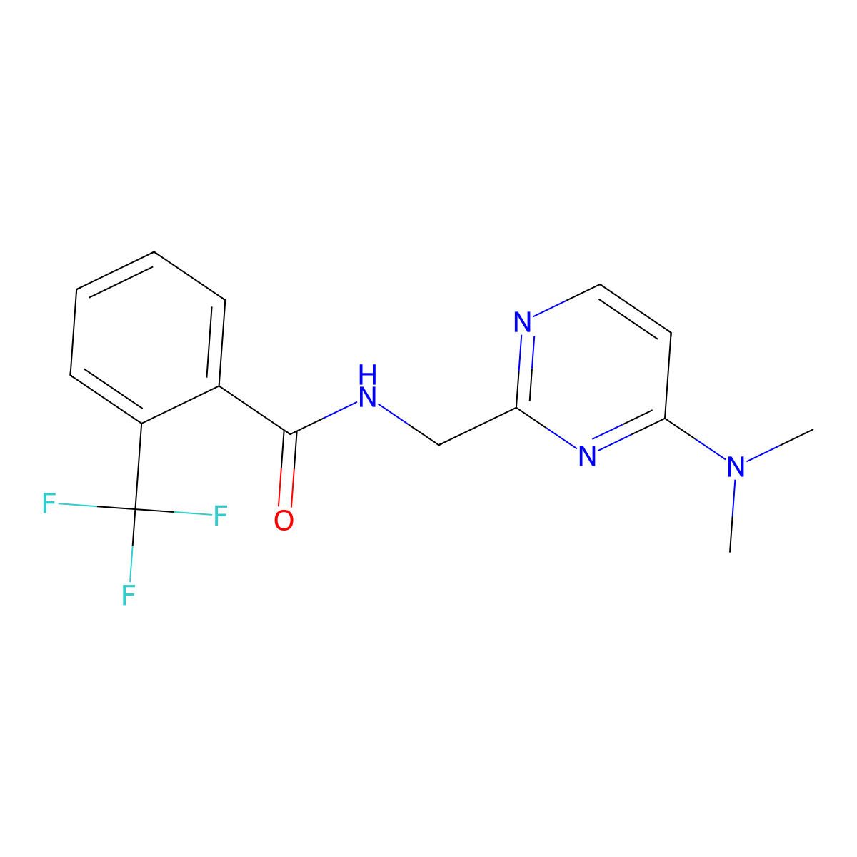 N-{[4-(dimethylamino)pyrimidin-2-yl]methyl}-2-(trifluoromethyl)benzamide molecular structure, CAS 1797812-16-8