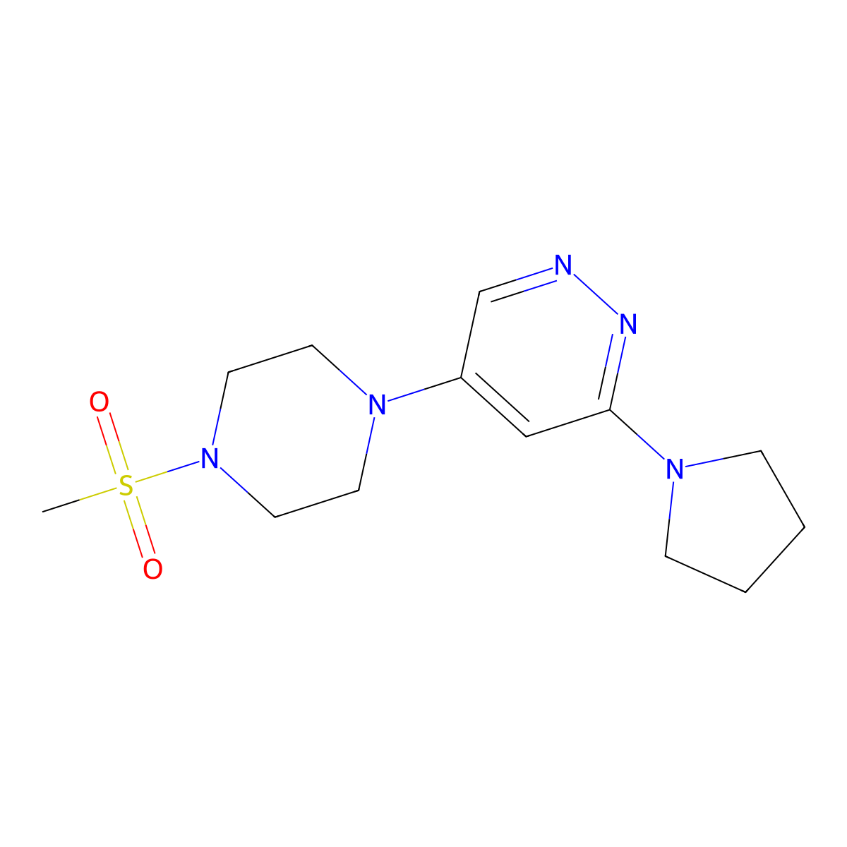5-(4-(Methylsulfonyl)piperazin-1-yl)-3-(pyrrolidin-1-yl)pyridazine molecular structure, CAS 1797812-53-3