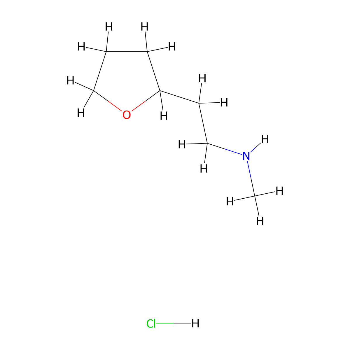 Methyl(2-(oxolan-2-yl)ethyl)amine hydrochloride molecular structure, CAS 1797812-94-2