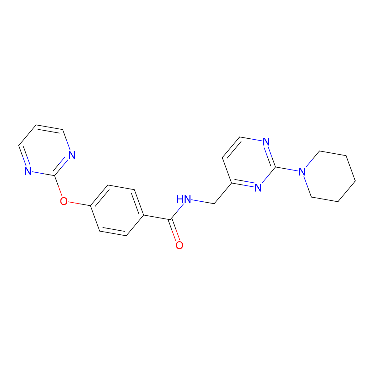 N-{[2-(piperidin-1-yl)pyrimidin-4-yl]methyl}-4-(pyrimidin-2-yloxy)benzamide molecular structure, CAS 1797813-54-7