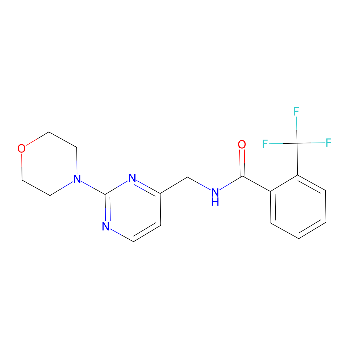 N-((2-morpholinopyrimidin-4-yl)methyl)-2-(trifluoromethyl)benzamide molecular structure, CAS 1797813-91-2