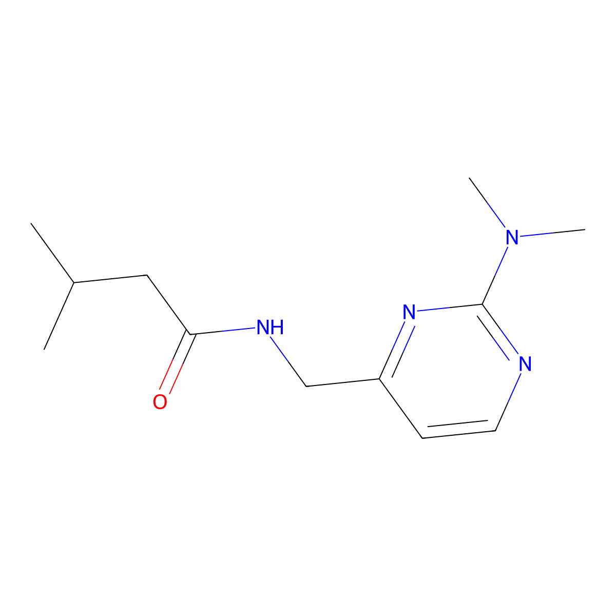 N-{[2-(dimethylamino)pyrimidin-4-yl]methyl}-3-methylbutanamide molecular structure, CAS 1797814-82-4