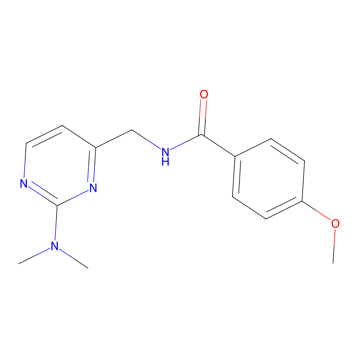 N-{[2-(dimethylamino)pyrimidin-4-yl]methyl}-4-methoxybenzamide molecular structure, CAS 1797814-98-2