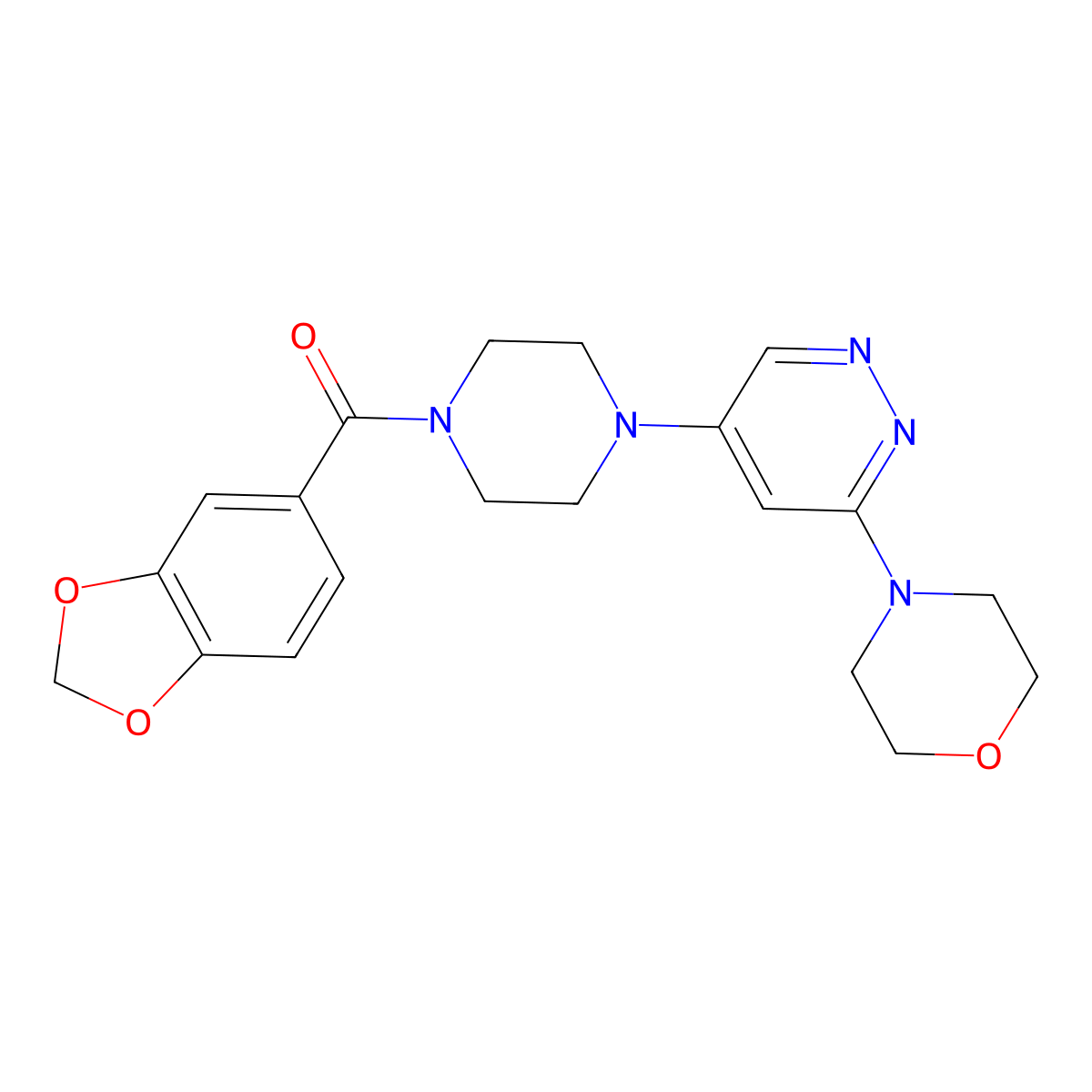 Benzo[d][1,3]dioxol-5-yl(4-(6-morpholinopyridazin-4-yl)piperazin-1-yl)methanone molecular structure, CAS 1797815-47-4