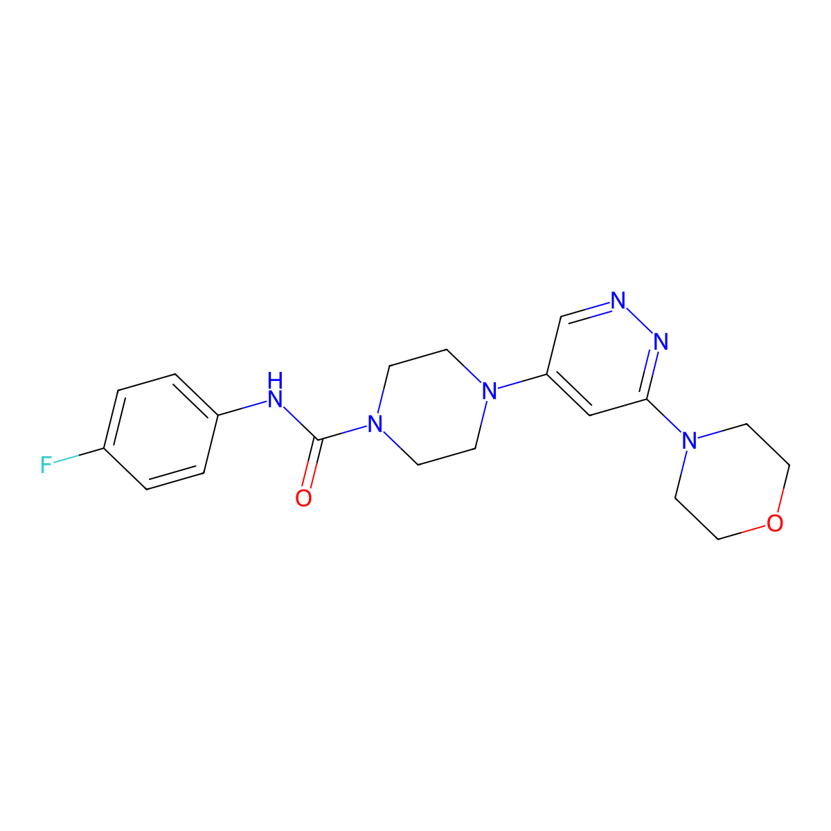 N-(4-fluorophenyl)-4-(6-morpholinopyridazin-4-yl)piperazine-1-carboxamide molecular structure, CAS 1797815-53-2