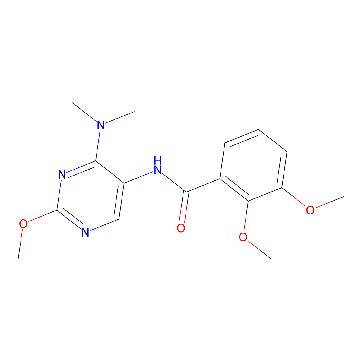 N-[4-(dimethylamino)-2-methoxypyrimidin-5-yl]-2,3-dimethoxybenzamide molecular structure, CAS 1797815-63-4