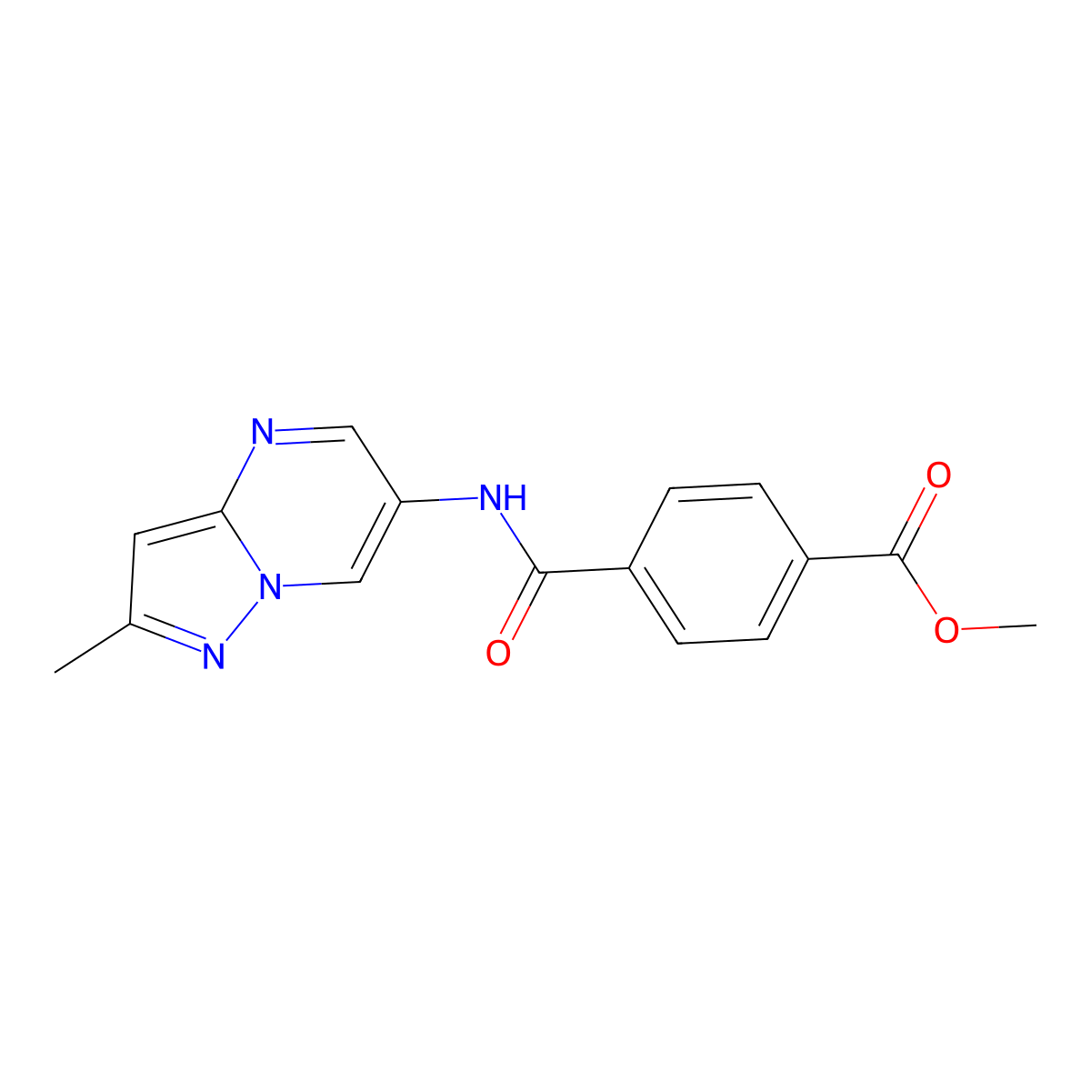 Methyl 4-({2-methylpyrazolo[1,5-a]pyrimidin-6-yl}carbamoyl)benzoate molecular structure, CAS 1797822-83-3