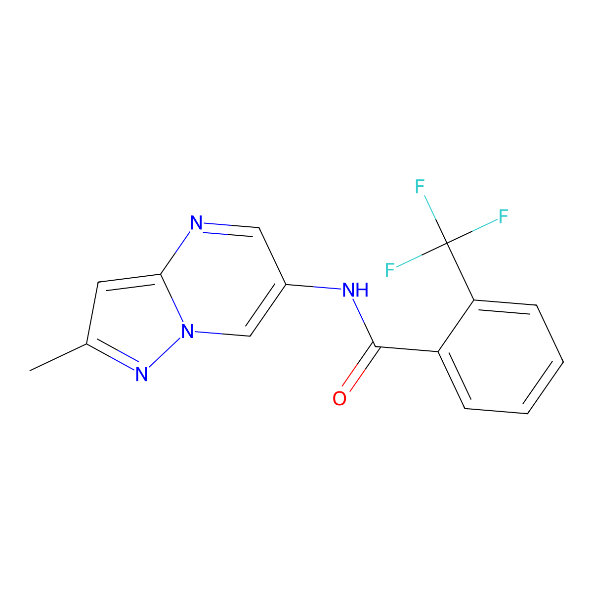 N-{2-methylpyrazolo[1,5-a]pyrimidin-6-yl}-2-(trifluoromethyl)benzamide molecular structure, CAS 1797822-92-4