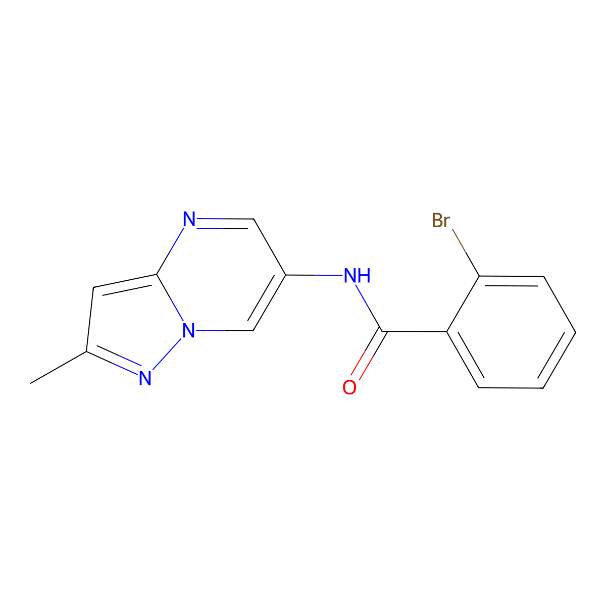 2-bromo-N-(2-methylpyrazolo[1,5-a]pyrimidin-6-yl)benzamide molecular structure, CAS 1797822-97-9