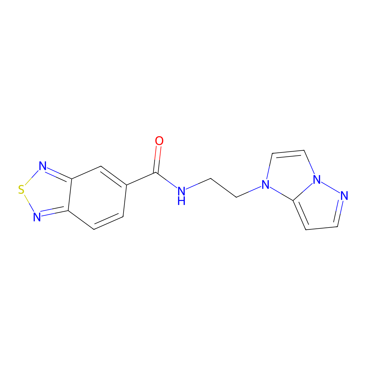 N-(2-(1H-imidazo[1,2-b]pyrazol-1-yl)ethyl)benzo[c][1,2,5]thiadiazole-5-carboxamide molecular structure, CAS 1797823-18-7