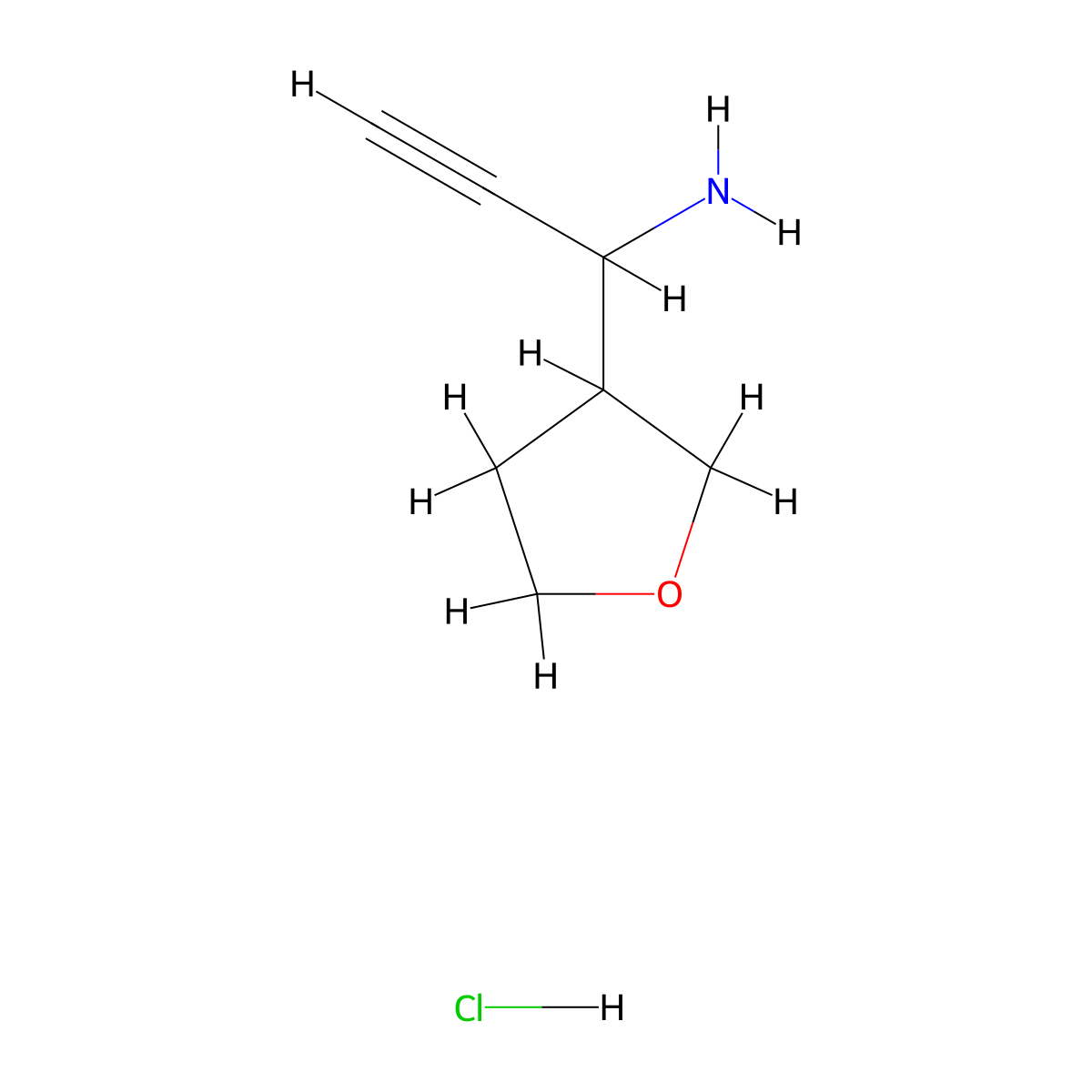 1-(Oxolan-3-yl)prop-2-yn-1-amine hydrochloride molecular structure, CAS 1797831-14-1