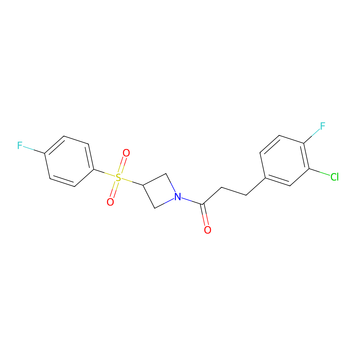 3-(3-Chloro-4-fluorophenyl)-1-(3-((4-fluorophenyl)sulfonyl)azetidin-1-yl)propan-1-one molecular structure, CAS 1797831-81-2