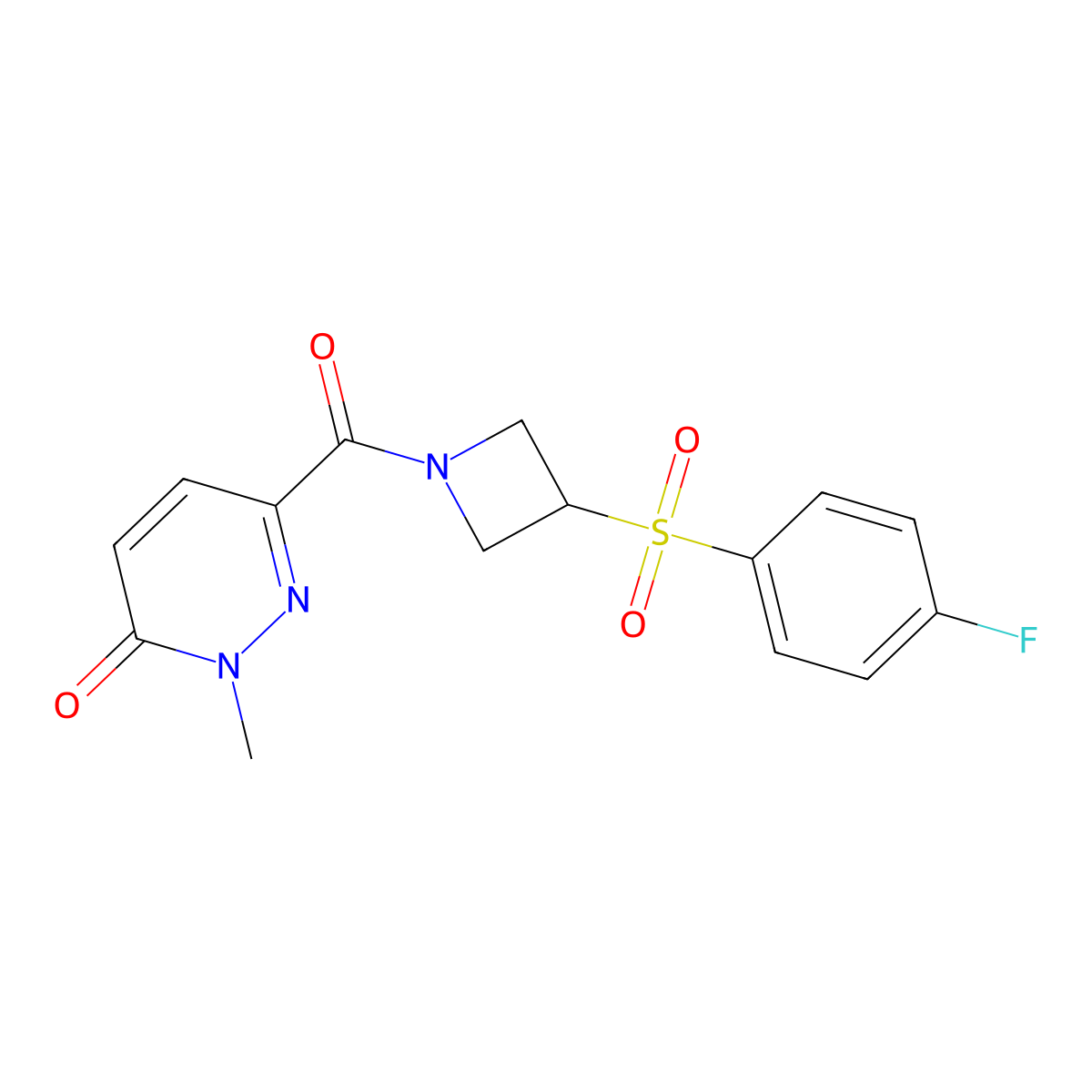 6-(3-((4-fluorophenyl)sulfonyl)azetidine-1-carbonyl)-2-methylpyridazin-3(2H)-one molecular structure, CAS 1797831-89-0