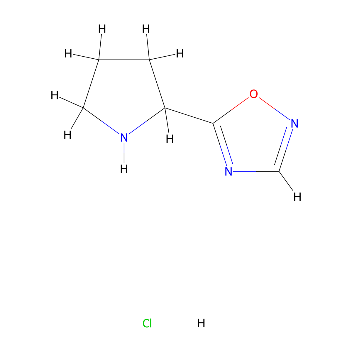 5-(Pyrrolidin-2-yl)-1,2,4-oxadiazole hydrochloride molecular structure, CAS 1797833-26-1