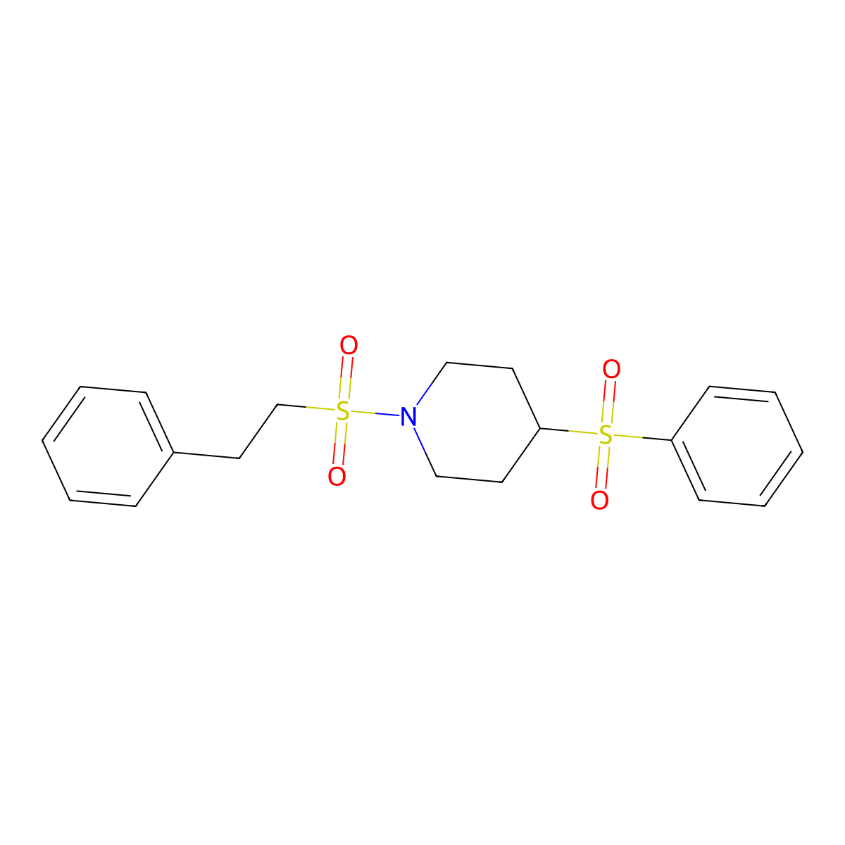 1-(Phenethylsulfonyl)-4-(phenylsulfonyl)piperidine molecular structure, CAS 1797836-03-3