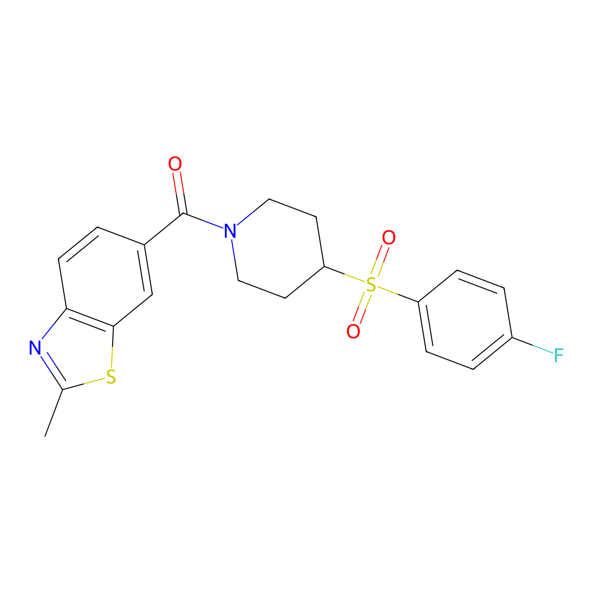 (4-((4-Fluorophenyl)sulfonyl)piperidin-1-yl)(2-methylbenzo[d]thiazol-6-yl)methanone molecular structure, CAS 1797836-10-2