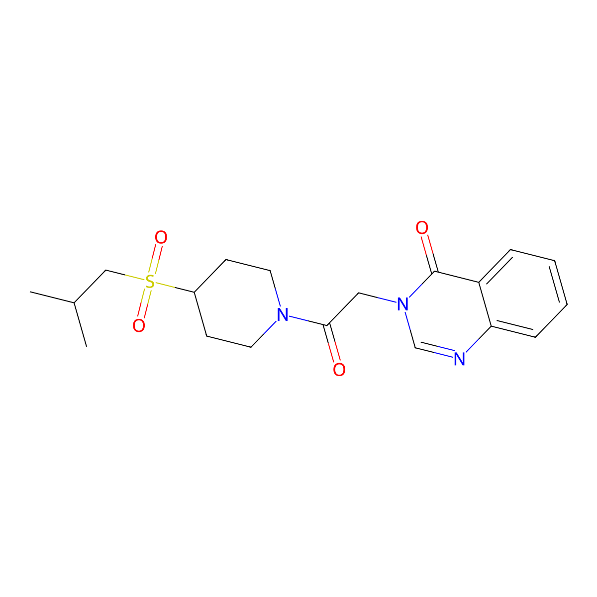 3-(2-(4-(isobutylsulfonyl)piperidin-1-yl)-2-oxoethyl)quinazolin-4(3H)-one molecular structure, CAS 1797837-28-5