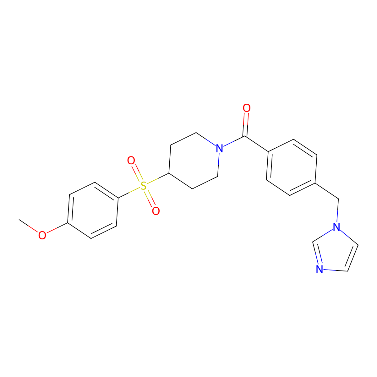 (4-((1H-imidazol-1-yl)methyl)phenyl)(4-((4-methoxyphenyl)sulfonyl)piperidin-1-yl)methanone molecular structure, CAS 1797837-82-1