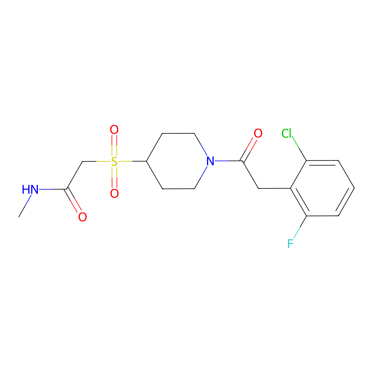 2-((1-(2-(2-chloro-6-fluorophenyl)acetyl)piperidin-4-yl)sulfonyl)-N-methylacetamide molecular structure, CAS 1797838-43-7