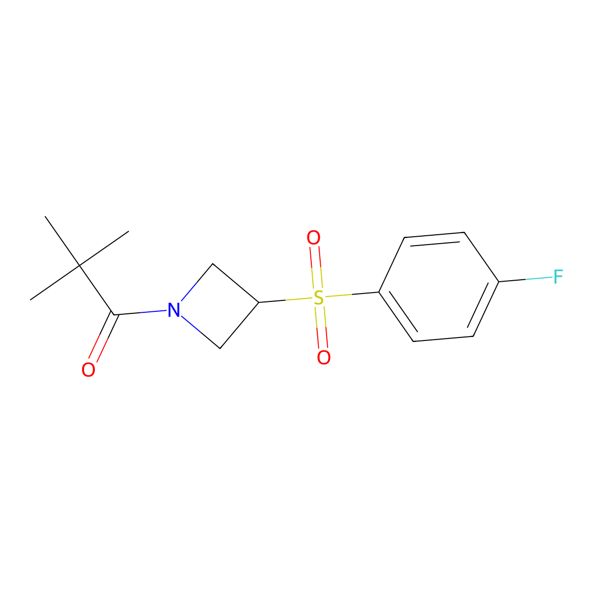 1-(3-((4-Fluorophenyl)sulfonyl)azetidin-1-yl)-2,2-dimethylpropan-1-one molecular structure, CAS 1797838-85-7
