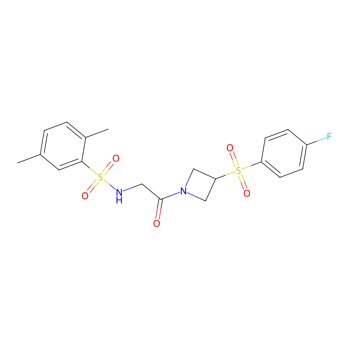 N-(2-(3-((4-fluorophenyl)sulfonyl)azetidin-1-yl)-2-oxoethyl)-2,5-dimethylbenzenesulfonamide molecular structure, CAS 1797839-12-3