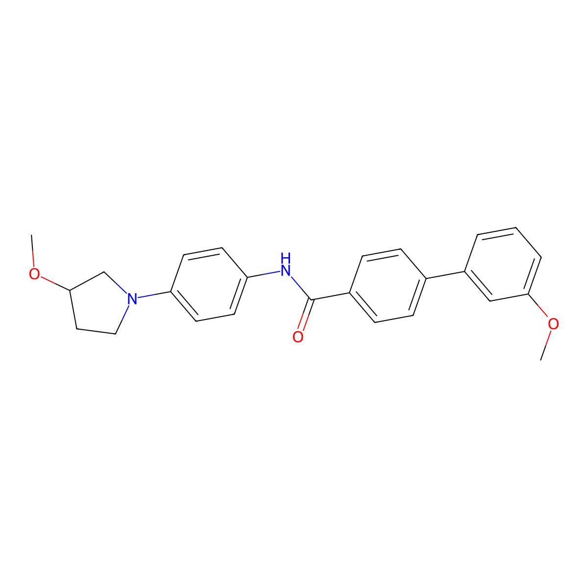 3'-Methoxy-N-[4-(3-methoxypyrrolidin-1-YL)phenyl]-[1,1'-biphenyl]-4-carboxamide molecular structure, CAS 1797842-43-3