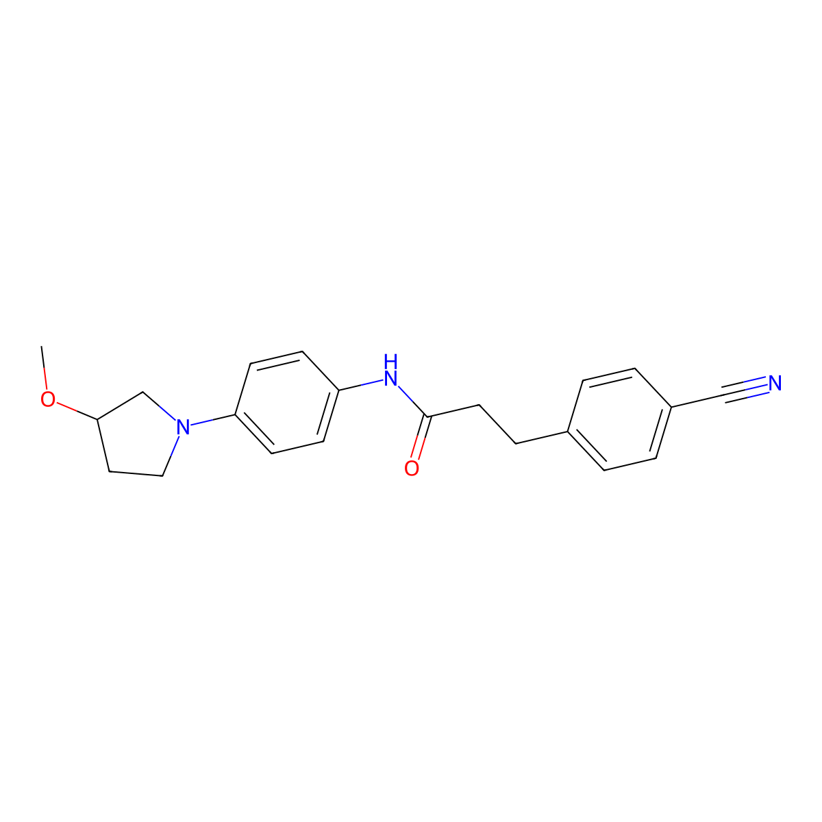3-(4-Cyanophenyl)-N-[4-(3-methoxypyrrolidin-1-YL)phenyl]propanamide molecular structure, CAS 1797842-51-3