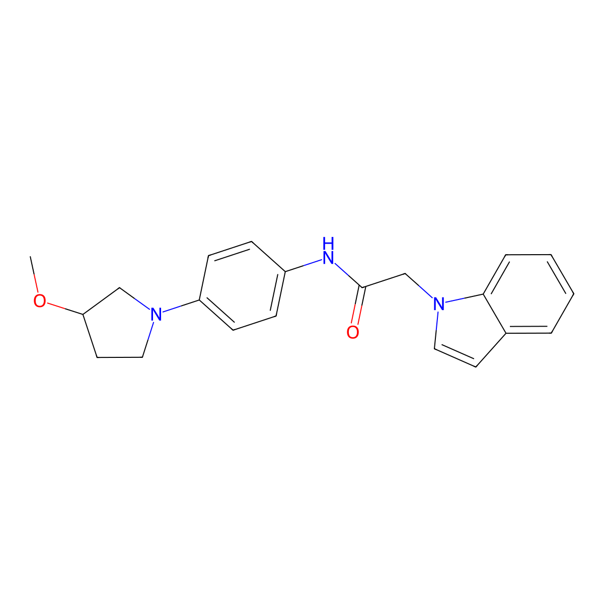 2-(1H-indol-1-yl)-N-[4-(3-methoxypyrrolidin-1-yl)phenyl]acetamide molecular structure, CAS 1797842-62-6