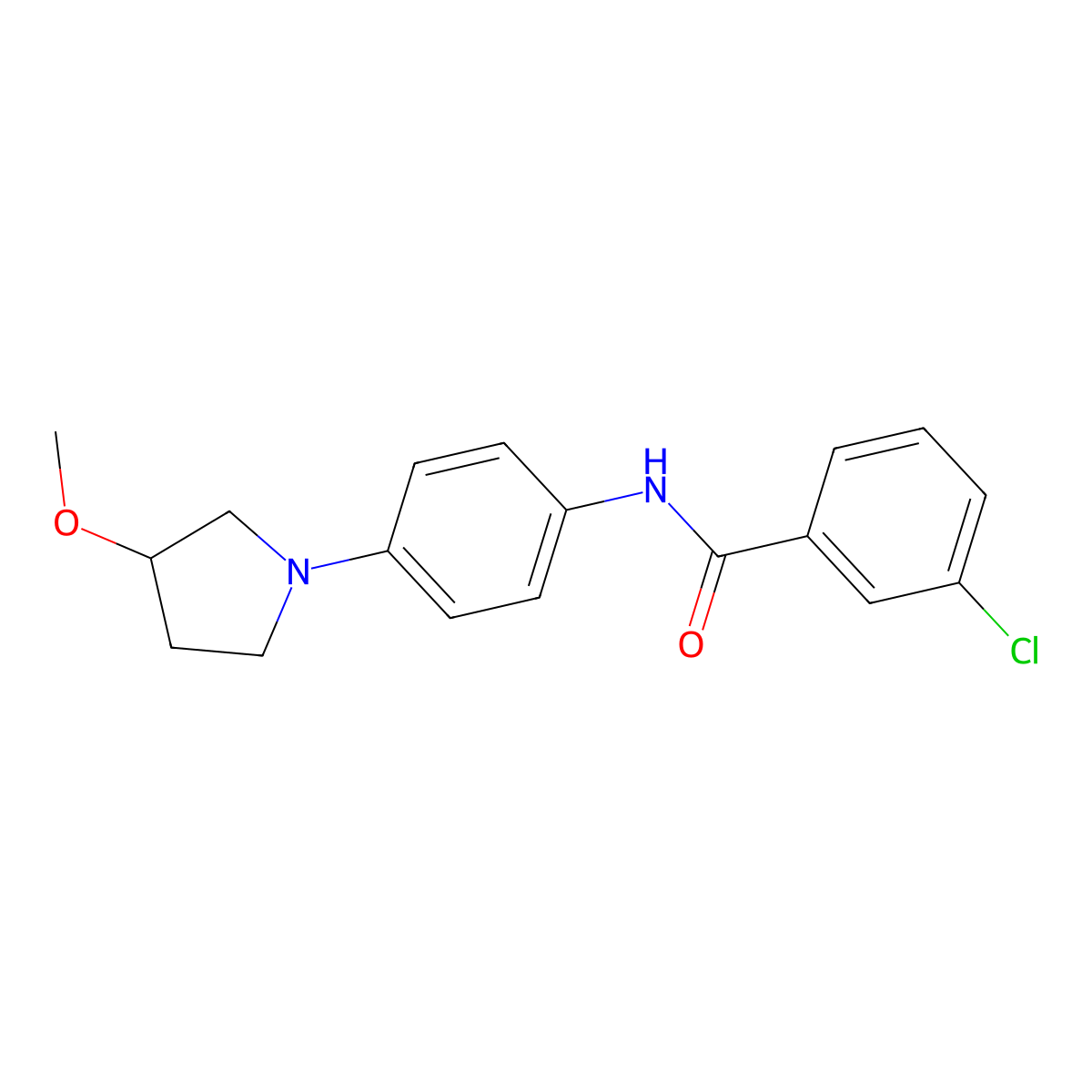 3-Chloro-N-[4-(3-methoxypyrrolidin-1-YL)phenyl]benzamide molecular structure, CAS 1797842-75-1