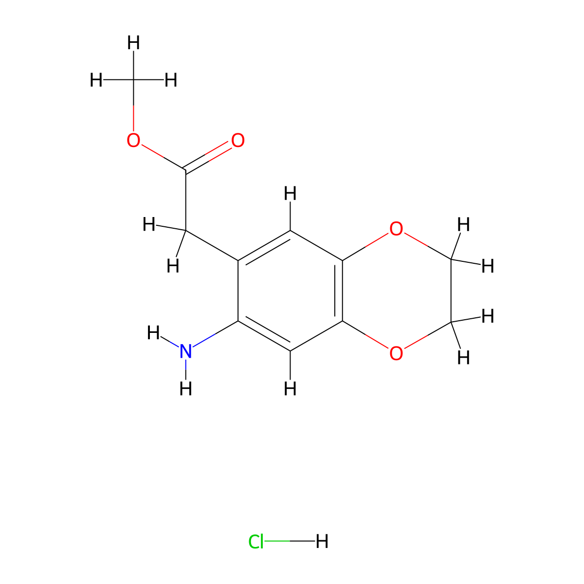Methyl 2-(7-amino-2,3-dihydro-1,4-benzodioxin-6-yl)acetate hydrochloride molecular structure, CAS 1797842-87-5