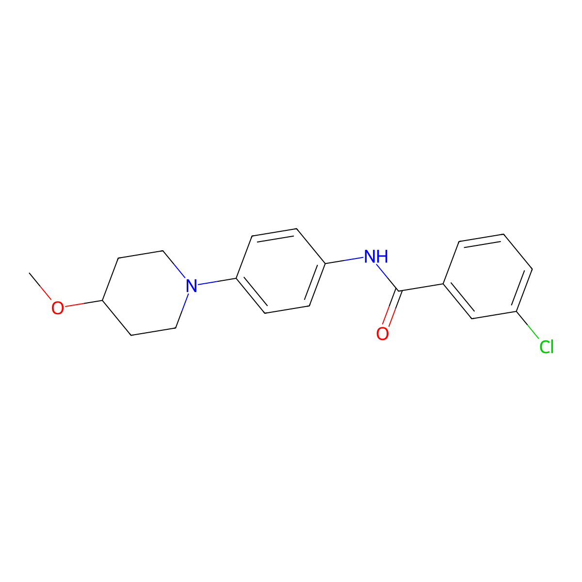 3-Chloro-N-[4-(4-methoxypiperidin-1-YL)phenyl]benzamide molecular structure, CAS 1797842-98-8