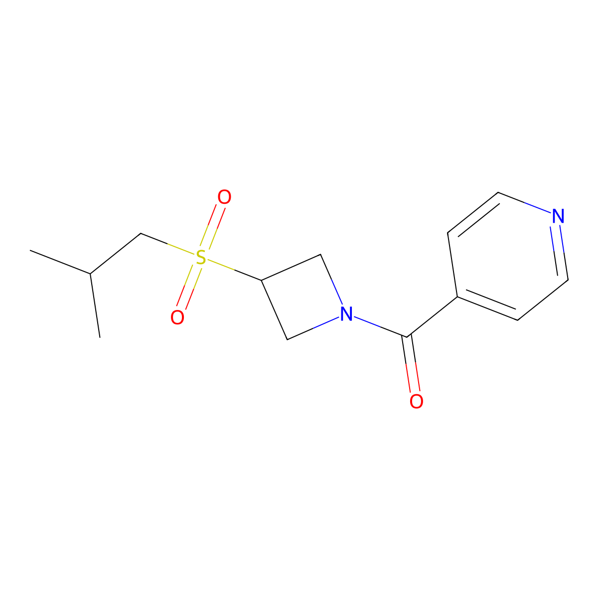 (3-(Isobutylsulfonyl)azetidin-1-yl)(pyridin-4-yl)methanone molecular structure, CAS 1797845-57-8