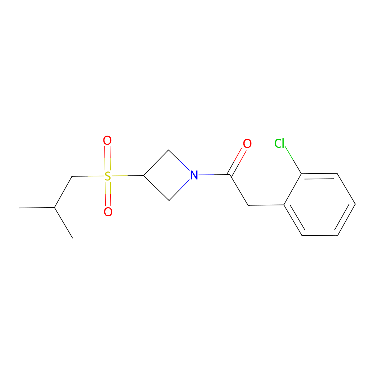 2-(2-Chlorophenyl)-1-(3-(isobutylsulfonyl)azetidin-1-yl)ethanone molecular structure, CAS 1797845-79-4
