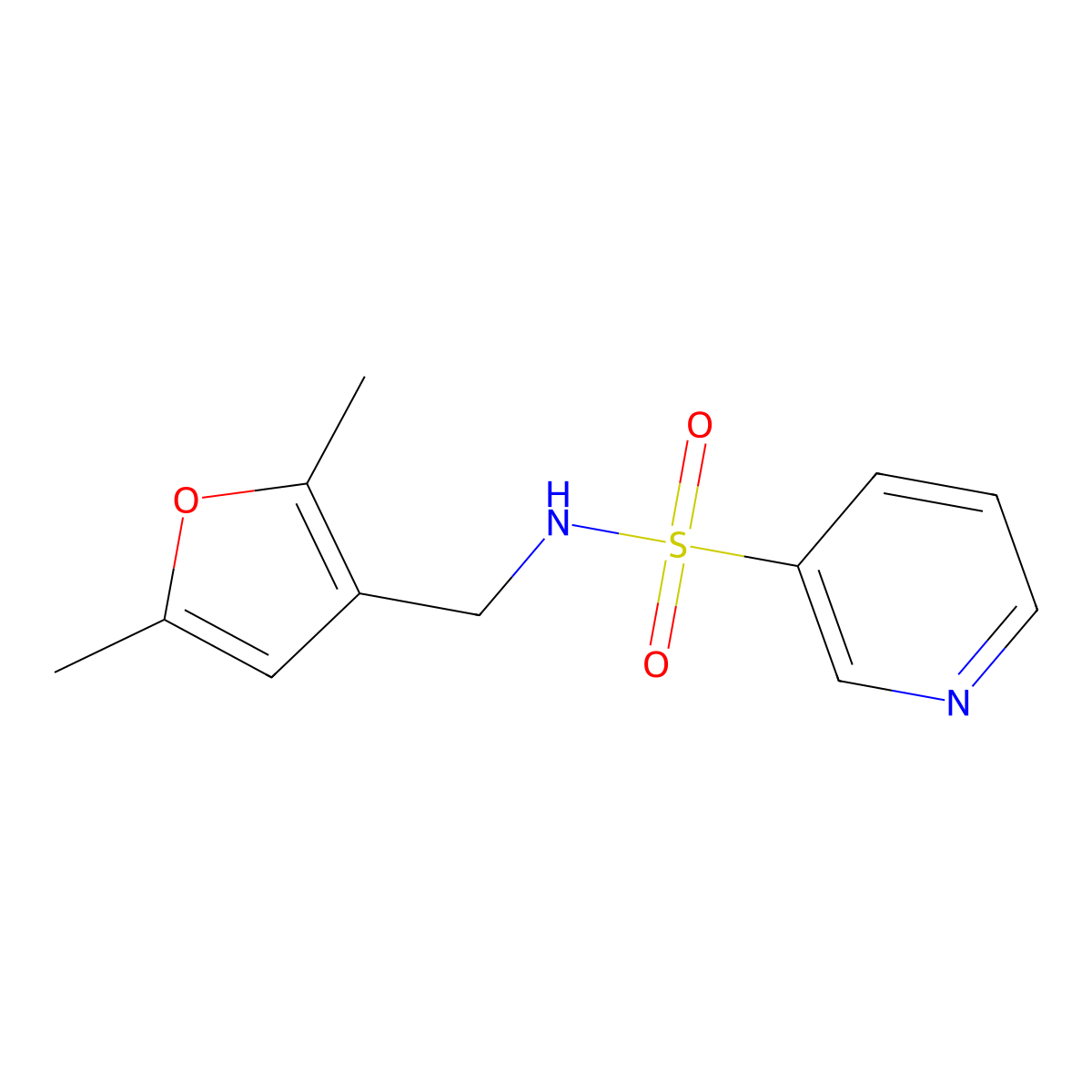 N-[(2,5-Dimethylfuran-3-YL)methyl]pyridine-3-sulfonamide molecular structure, CAS 1797845-82-9