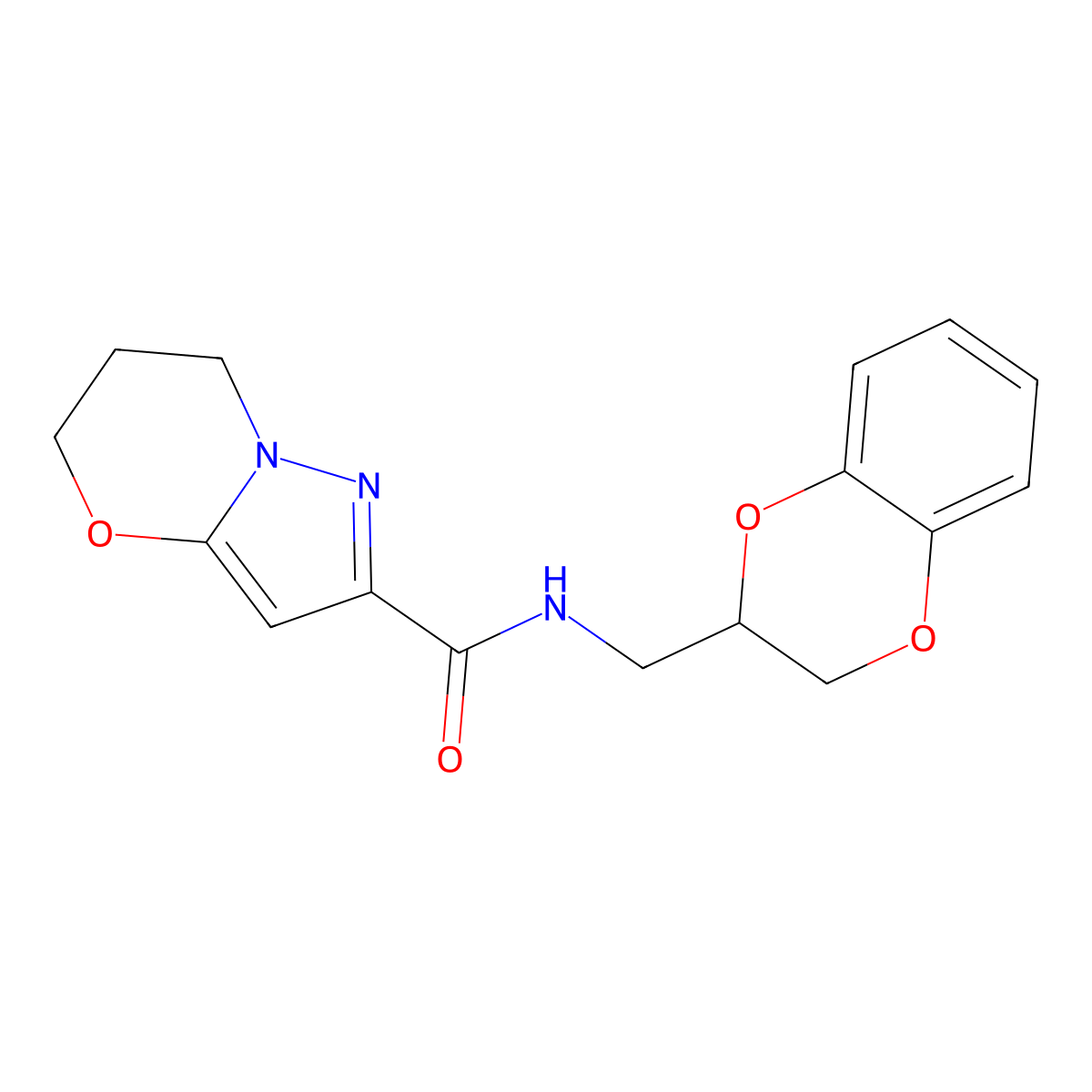N-[(2,3-dihydro-1,4-benzodioxin-2-yl)methyl]-5H,6H,7H-pyrazolo[3,2-b][1,3]oxazine-2-carboxamide molecular structure, CAS 1797845-88-5