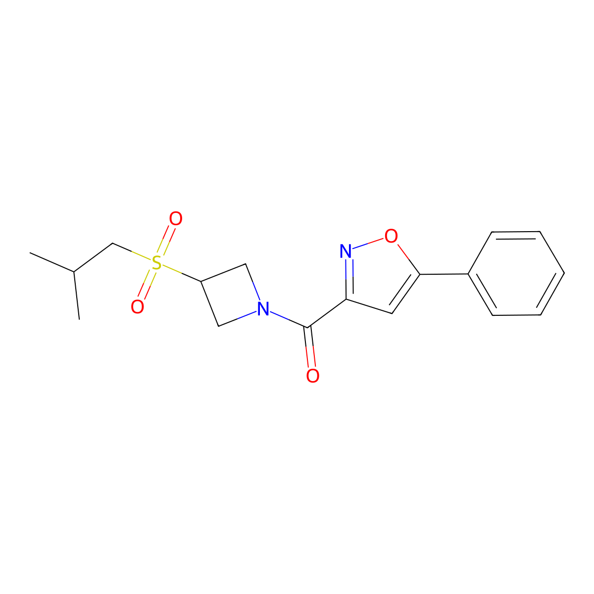 (3-(Isobutylsulfonyl)azetidin-1-yl)(5-phenylisoxazol-3-yl)methanone molecular structure, CAS 1797846-18-4
