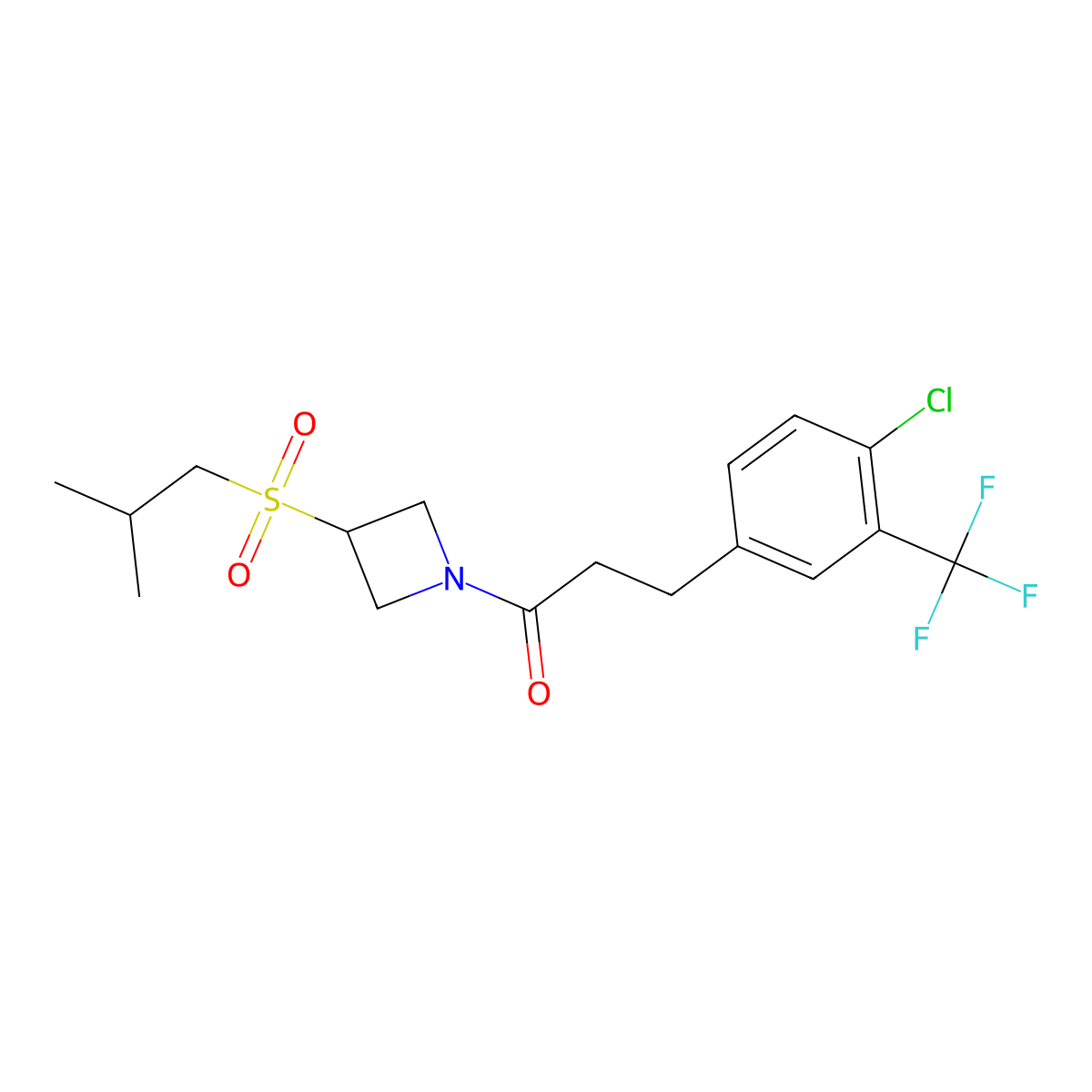 3-(4-Chloro-3-(trifluoromethyl)phenyl)-1-(3-(isobutylsulfonyl)azetidin-1-yl)propan-1-one molecular structure, CAS 1797846-33-3