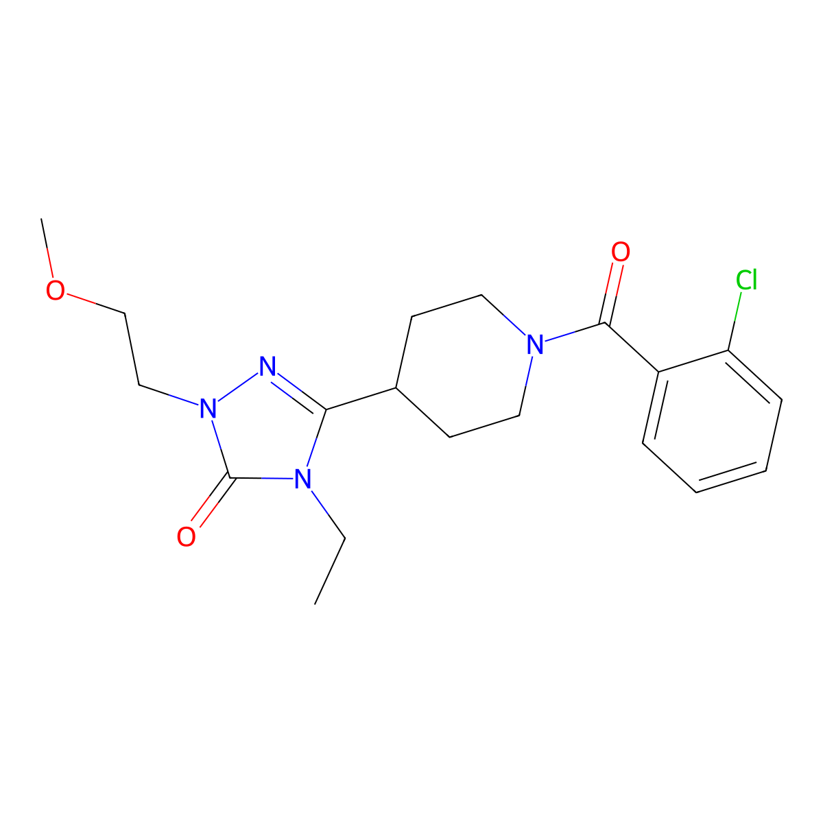 3-(1-(2-chlorobenzoyl)piperidin-4-yl)-4-ethyl-1-(2-methoxyethyl)-1H-1,2,4-triazol-5(4H)-one molecular structure, CAS 1797846-34-4