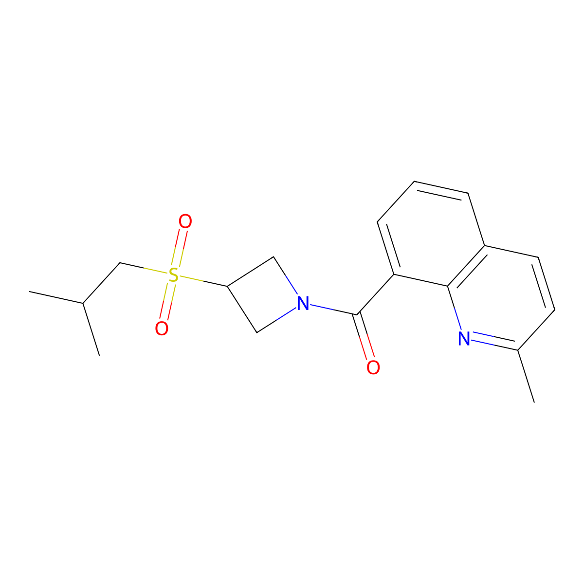 (3-(Isobutylsulfonyl)azetidin-1-yl)(2-methylquinolin-8-yl)methanone molecular structure, CAS 1797846-37-7