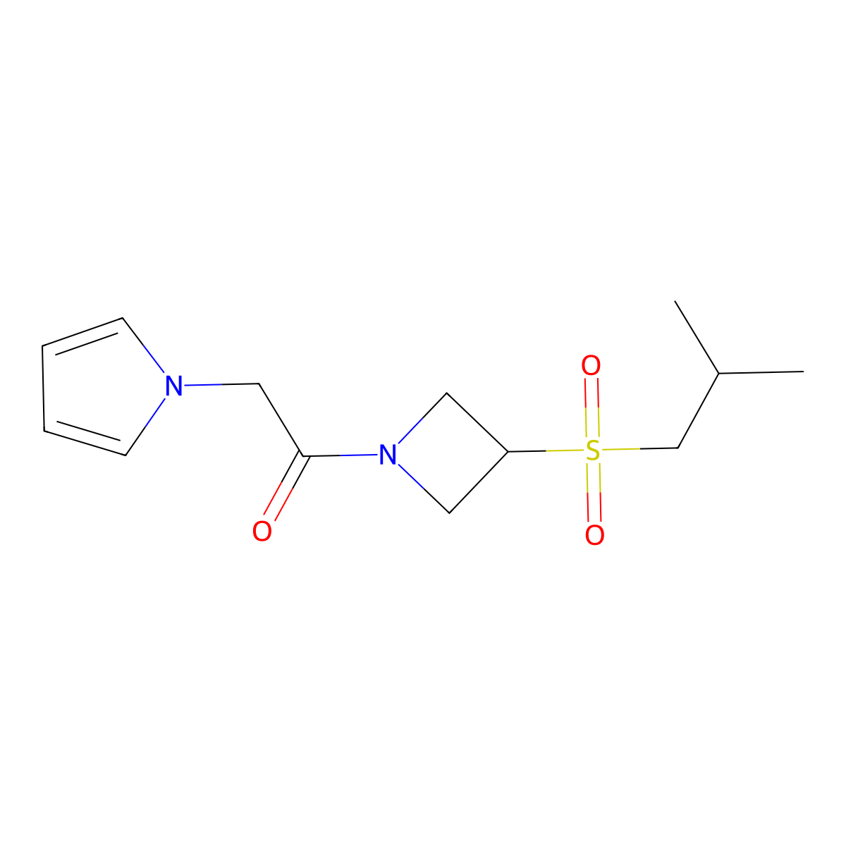 1-(3-(isobutylsulfonyl)azetidin-1-yl)-2-(1H-pyrrol-1-yl)ethanone molecular structure, CAS 1797846-39-9